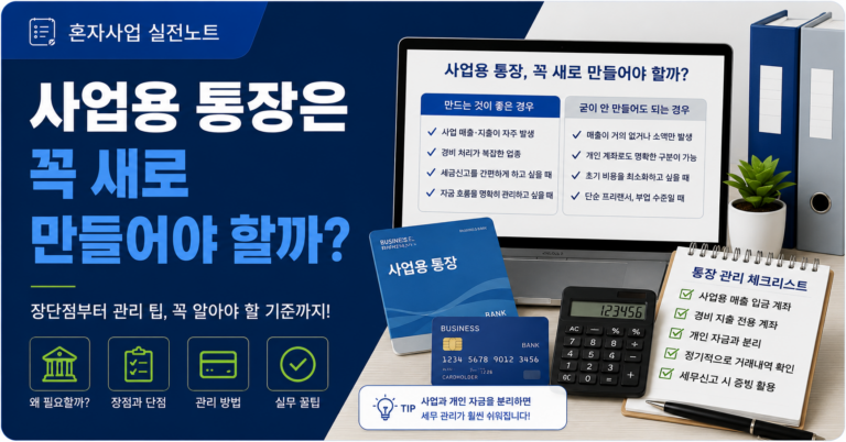 사업용 통장은 꼭 새로 만들어야 할까?