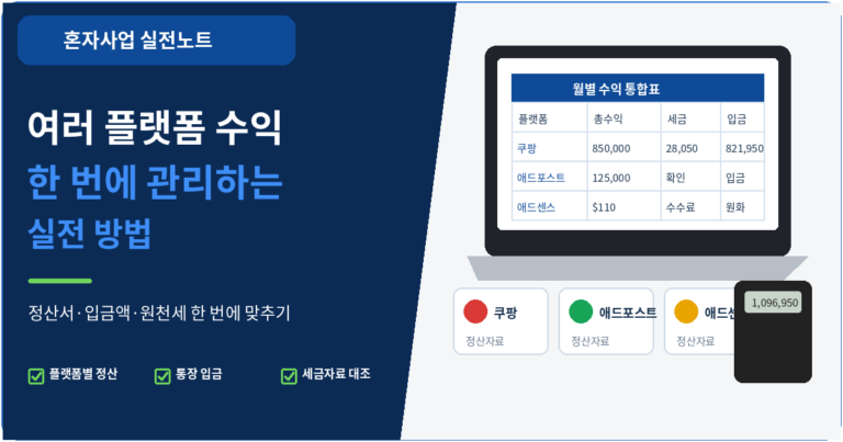 여러 플랫폼 수익을 한 번에 관리하는 방법